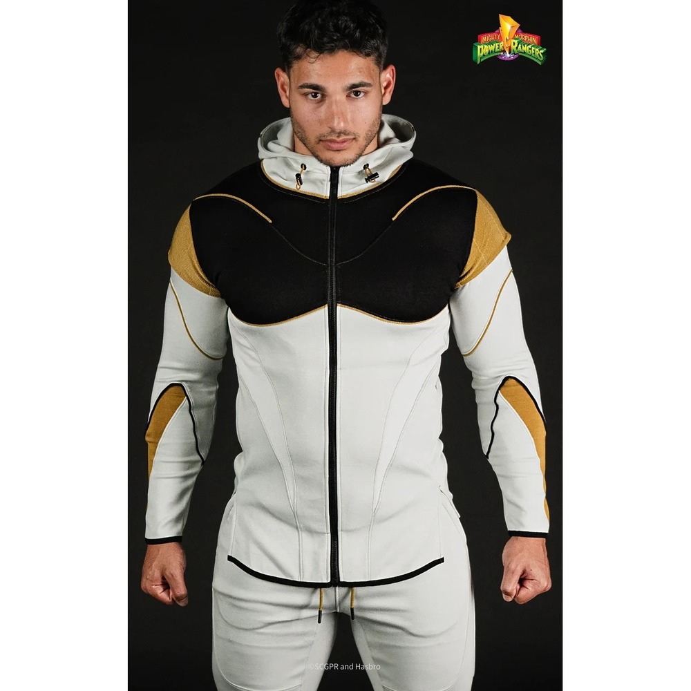 SuperX Power Rangers White Ranger Hoodie Men Medium Limited Edition Full Zip